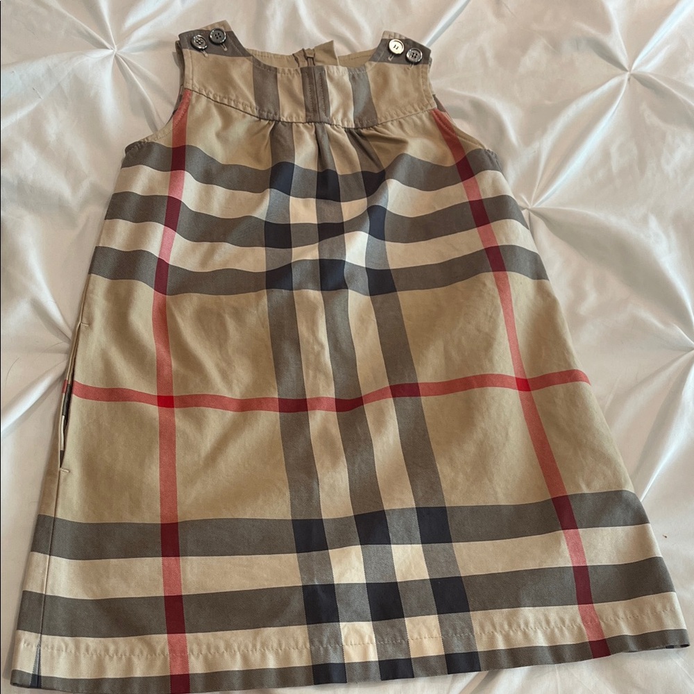 Burberry Beige and Black Plaid Dress